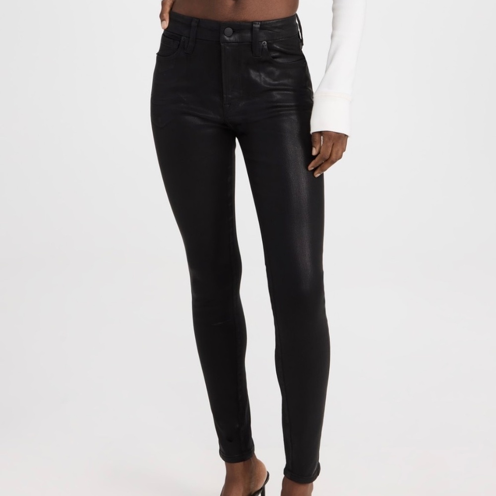 Good American Women’s Black Coated Good Legs Skinny Denim Jeans New Size 16